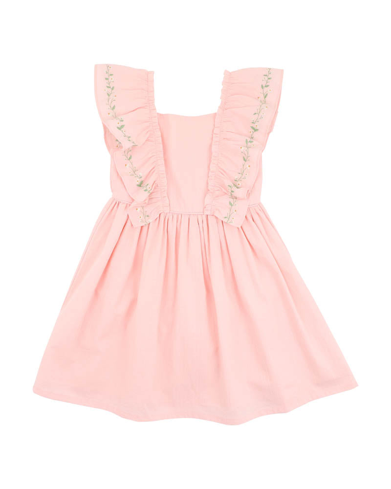 BEBE  TESS EMB. FRILL DRESS
