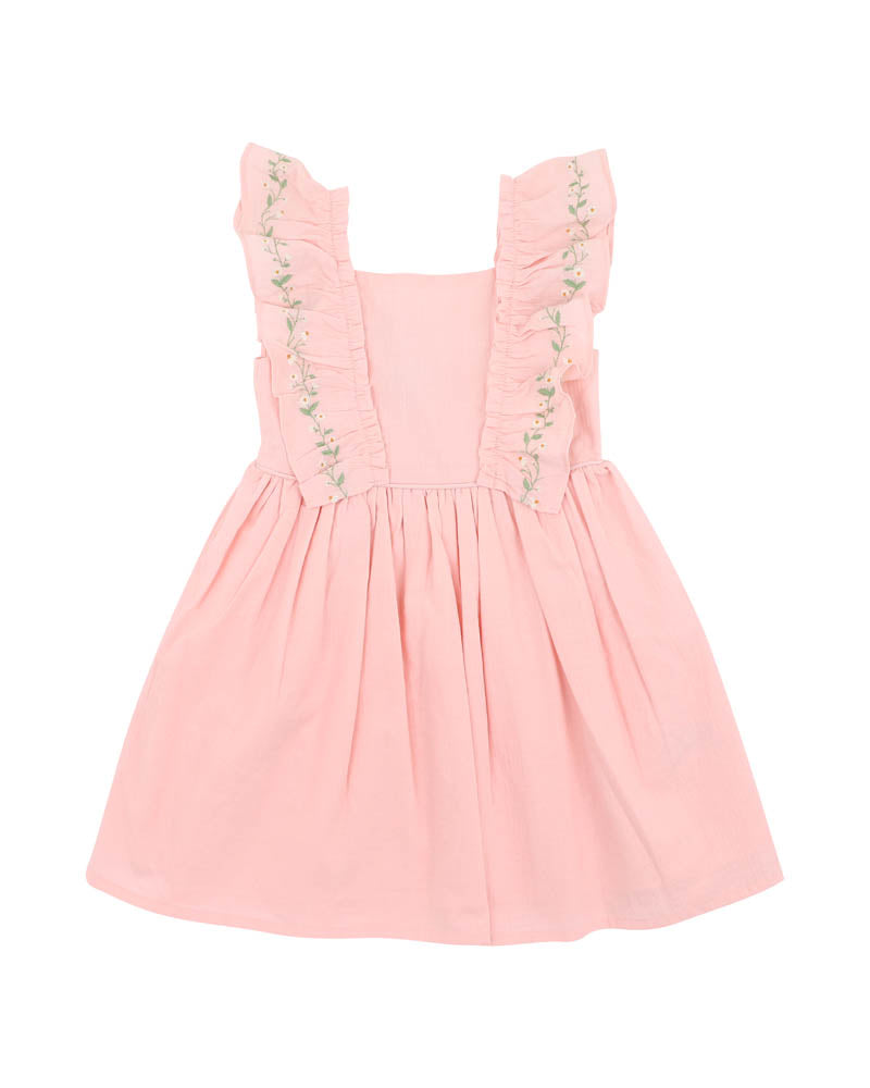 BEBE  TESS EMB. FRILL DRESS