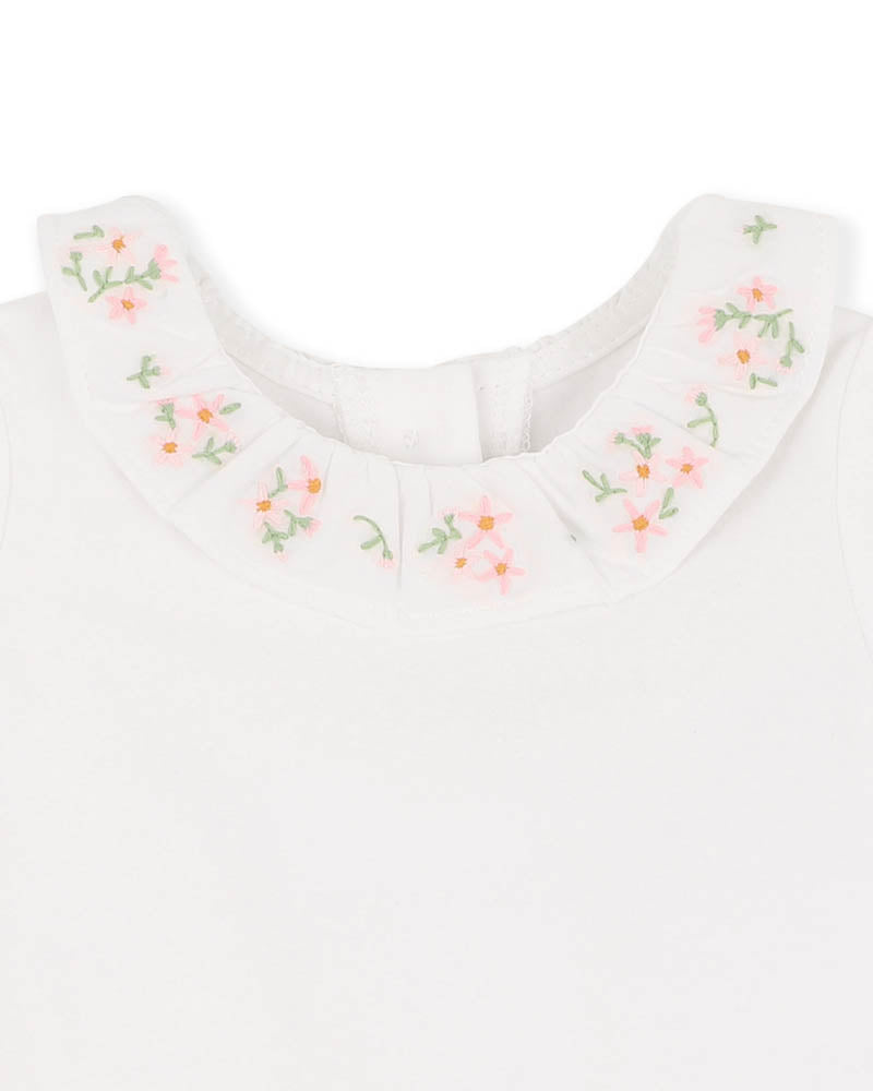BEBE TESS EMB. COLLAR  BODYSUIT