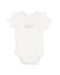 BEBE BONNIE ORGANIC  EMBROIDERED BODYSUIT