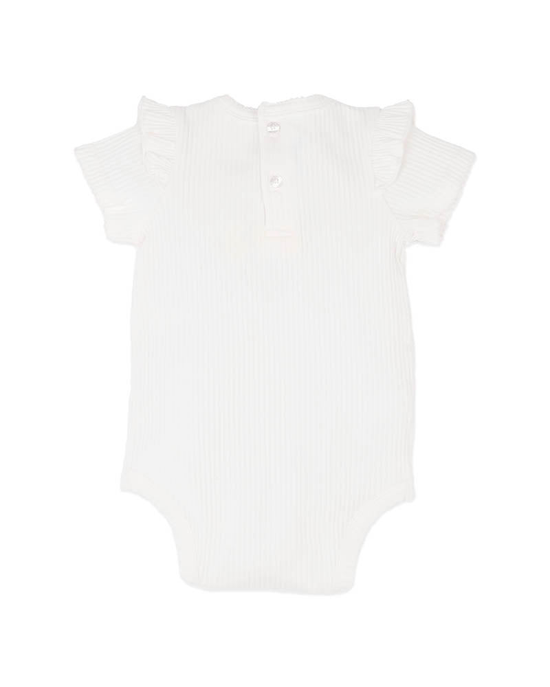 BEBE BONNIE ORGANIC  EMBROIDERED BODYSUIT