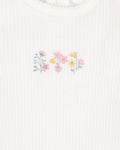 BEBE BONNIE ORGANIC  EMBROIDERED BODYSUIT