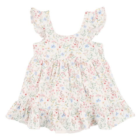BEBE BONNIE ORGANIC OVERLAY DRESS