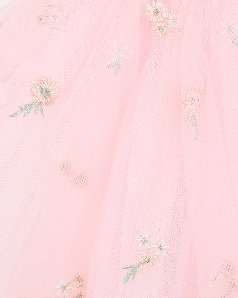 BEBE EMBROIDERED BACK BOW  TULLE DRESS 3-10 YRS