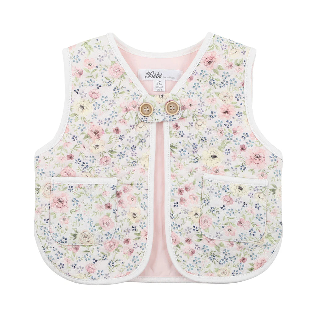 BEBE  FREYA QUILTED VEST (SIZE 000-0)