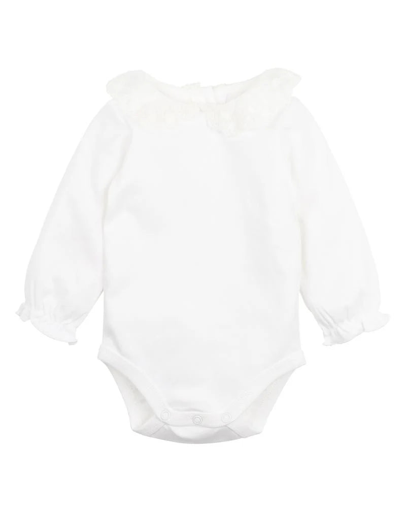 BEBE  LACE COLLAR ORGANIC  BODYSUIT