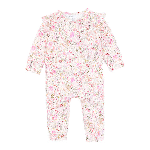 BEBE FLOSSY LS ZIP ROMPER