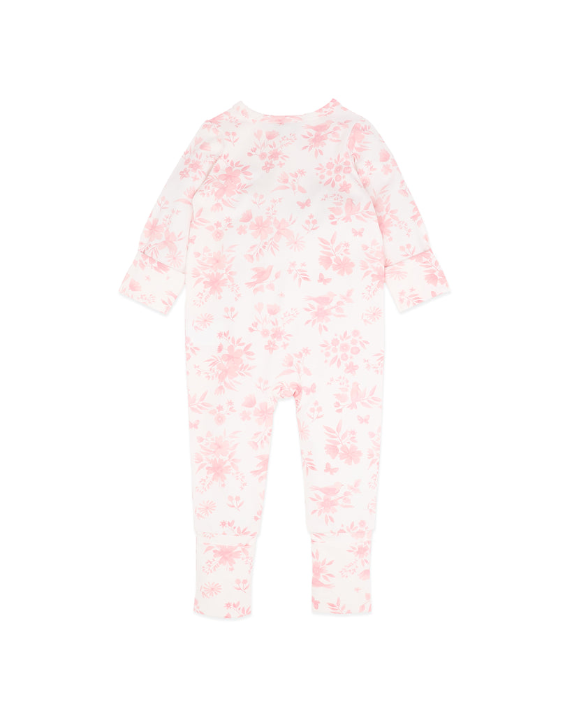 BEBE FERN BIRDS ORGANIC LS ZIPSUIT