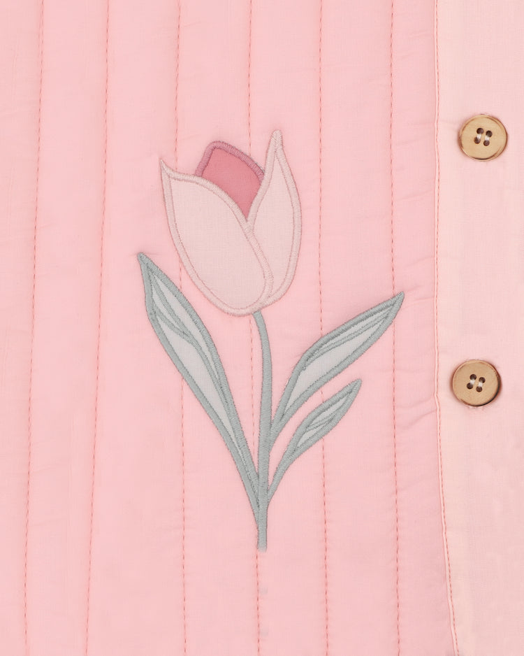 BEBE FERN QUILTED TULIP JACKET