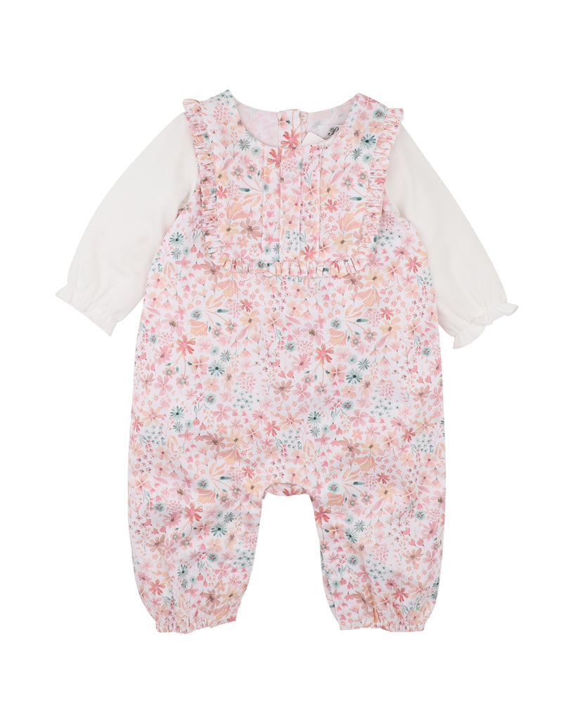 BEBE FERN ORGANIC WOVEN LS ROMPER
