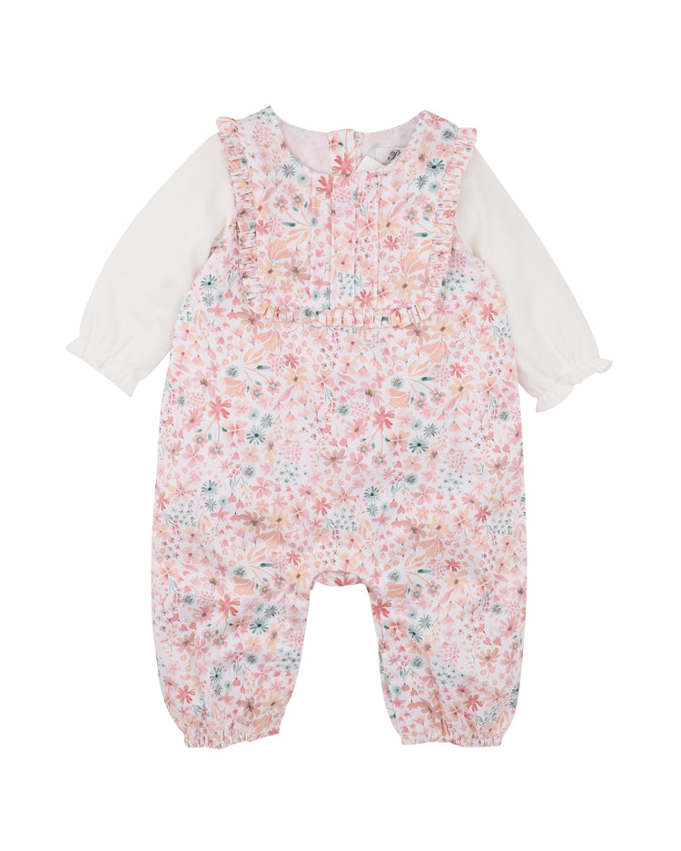 BEBE FERN ORGANIC WOVEN LS ROMPER