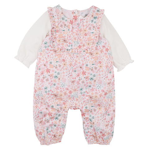 BEBE FERN ORGANIC WOVEN LS ROMPER