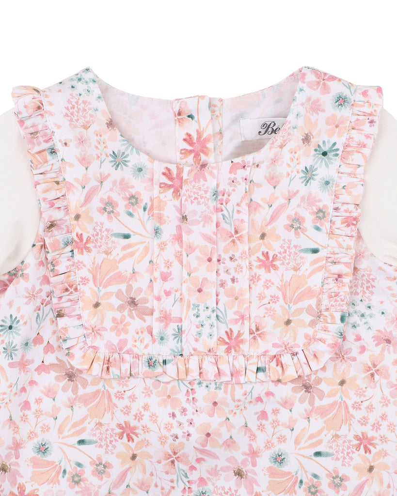 BEBE FERN ORGANIC WOVEN LS ROMPER