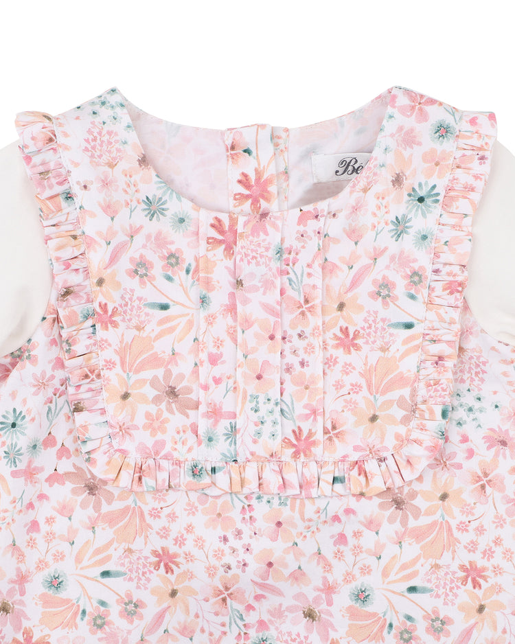 BEBE FERN ORGANIC WOVEN LS ROMPER
