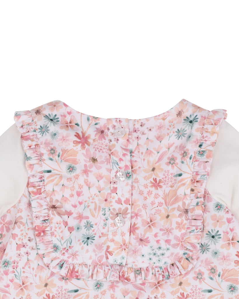 BEBE FERN ORGANIC WOVEN LS ROMPER