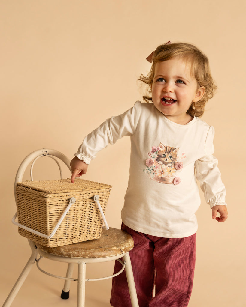 BEBE FERN KITTEN LS TEE