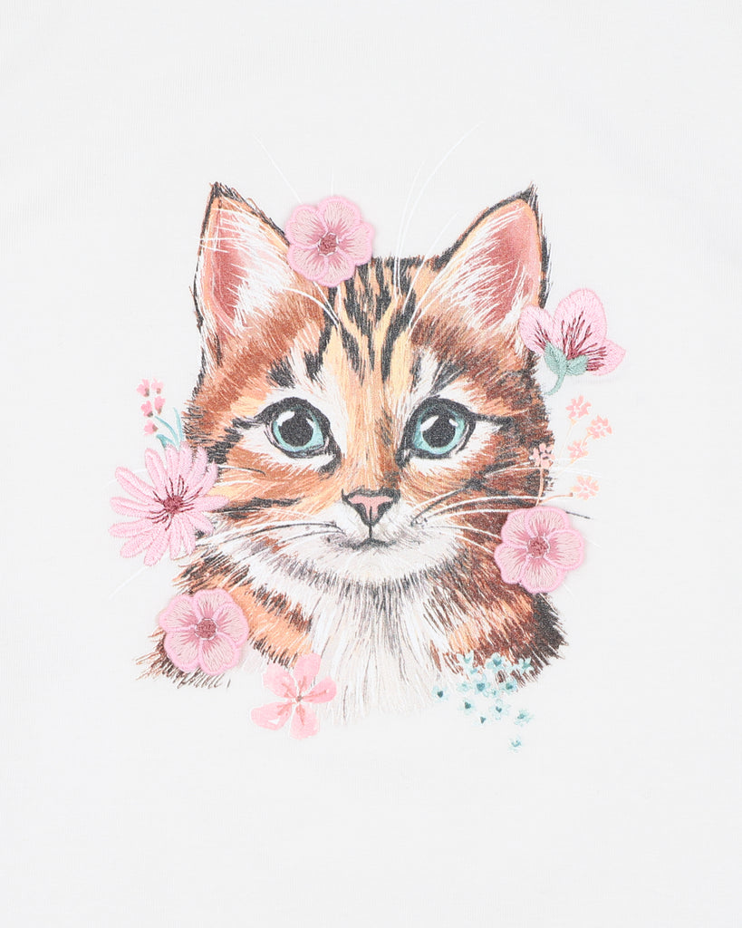 BEBE FERN KITTEN LS TEE