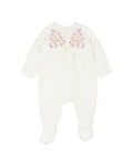 BEBE WINNIE EMB. VELOUR ZIP ONESIE