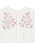 BEBE WINNIE EMB. VELOUR ZIP ONESIE