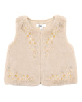 BEBE WINNIE EMB. FAUX FUR VEST 3-7Y