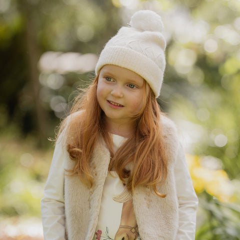 BEBE WINNIE EMB. FAUX FUR VEST 3-7Y