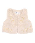 BEBE WINNIE EMB. FAUX FUR VEST