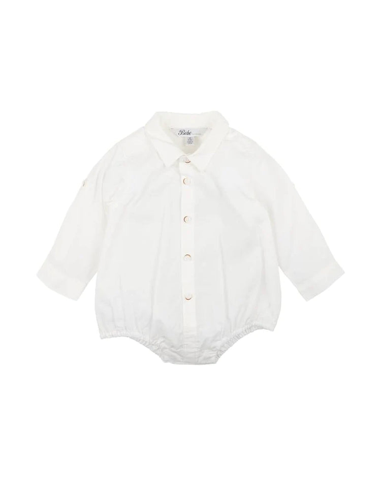 BEBE JUDE IVORY SHIRT BODYSUIT