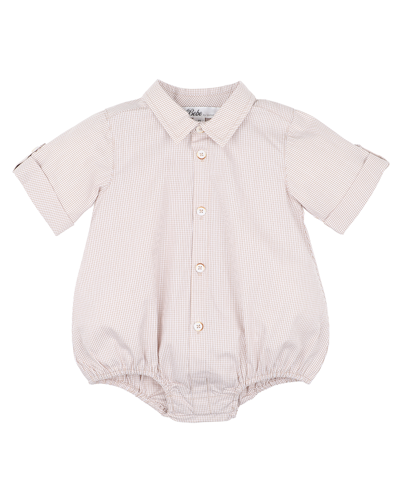 BEBE FINLEY CHECK SHIRT BODYSUIT