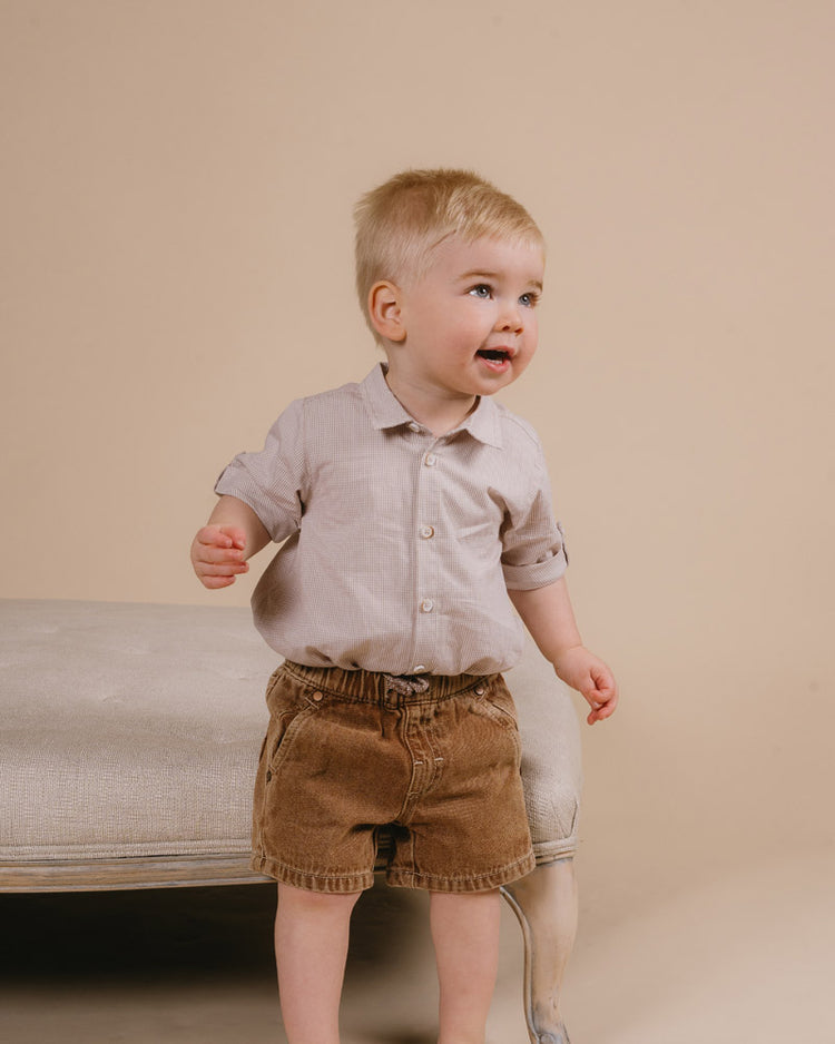 BEBE FINLEY CHECK SHIRT BODYSUIT