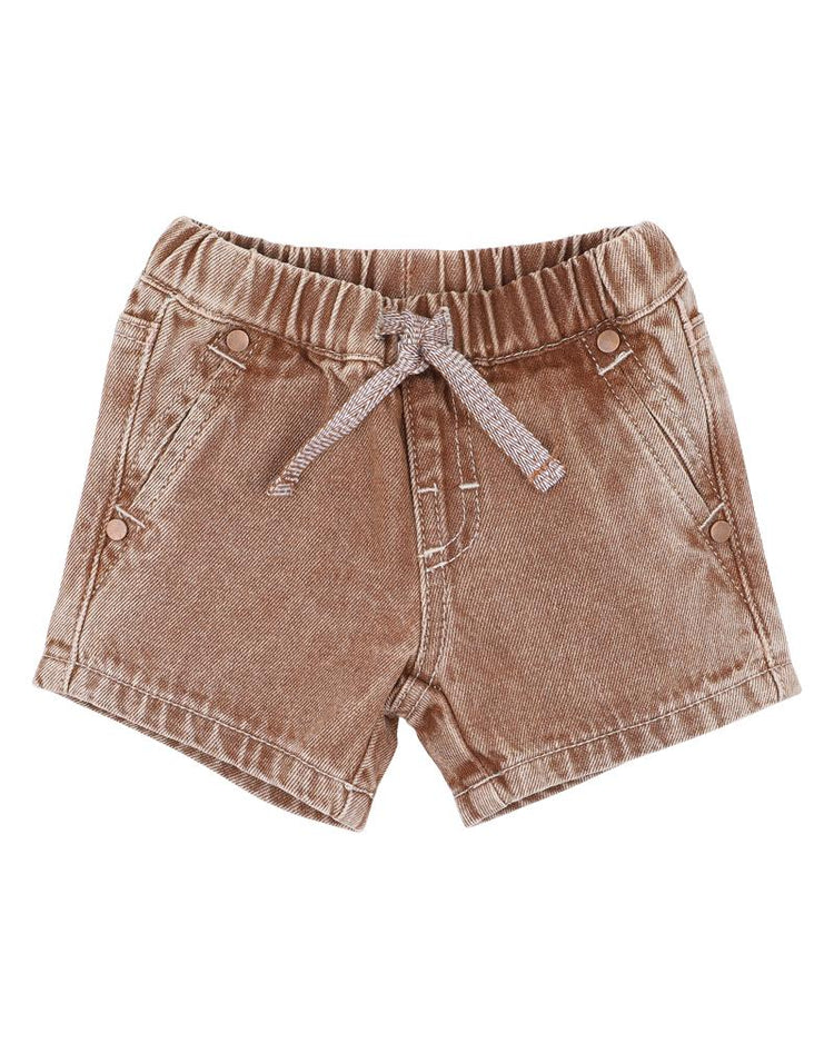 BEBE FINLEY CHECK SHIRT BODYSUIT and Brown Denim Shorts Set With Free Rattle Special Combo