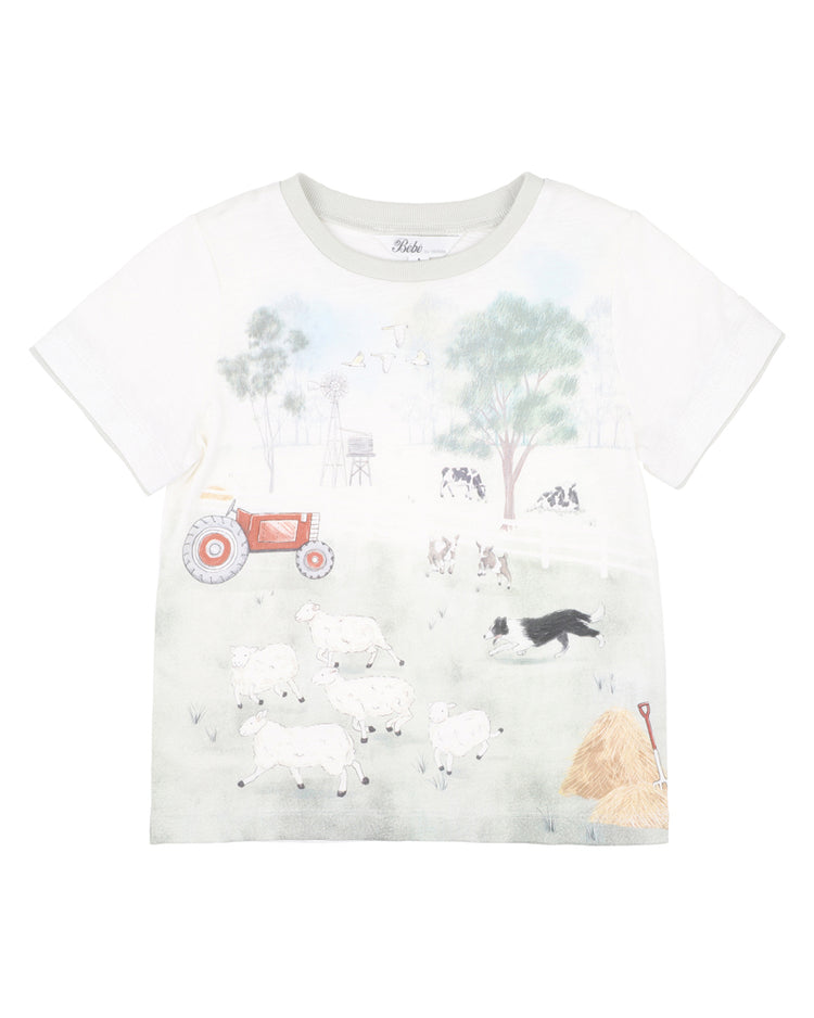 BEBE CHESTER FARM TEE 3-5 YRS