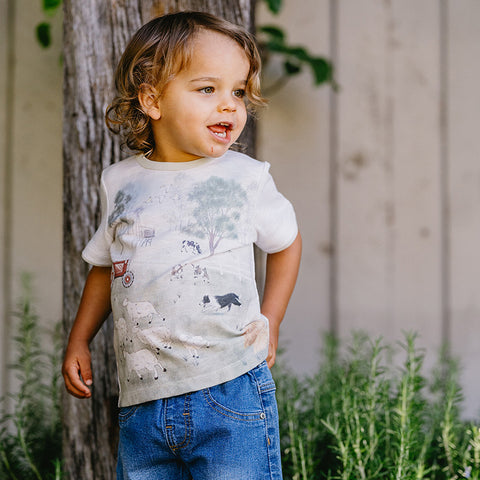 BEBE CHESTER FARM TEE 3-5 YRS