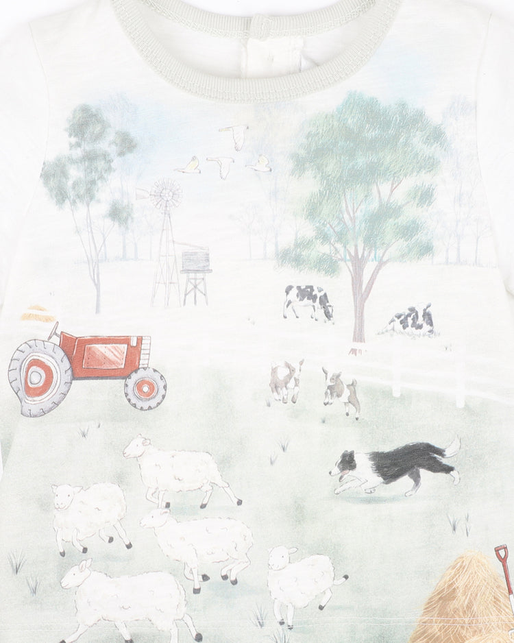 BEBE CHESTER FARM TEE 3-5 YRS