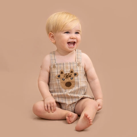 BEBE ELLIS GIRAFFE POCKET CHECK BODYSUIT