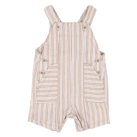 BEBE BEIGE STRIPE OVERALLS