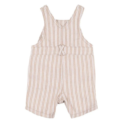 BEBE BEIGE STRIPE OVERALLS