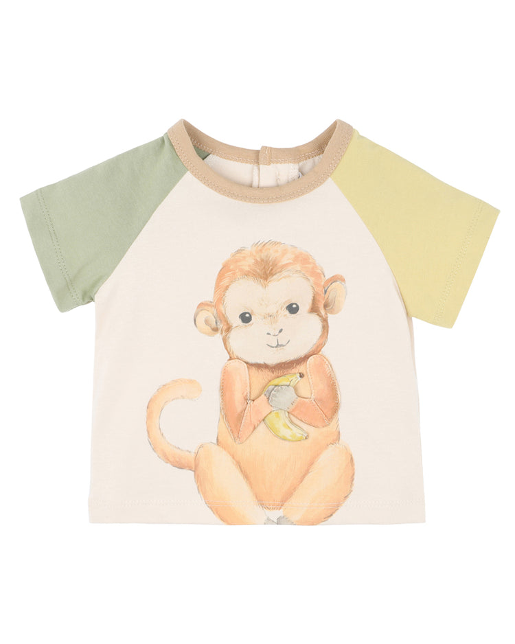 BEBE ELLIS 3D MONKEY TEE and Sand Crinkle Shorts Set With Free Monkey Ring Rattle Special Combo