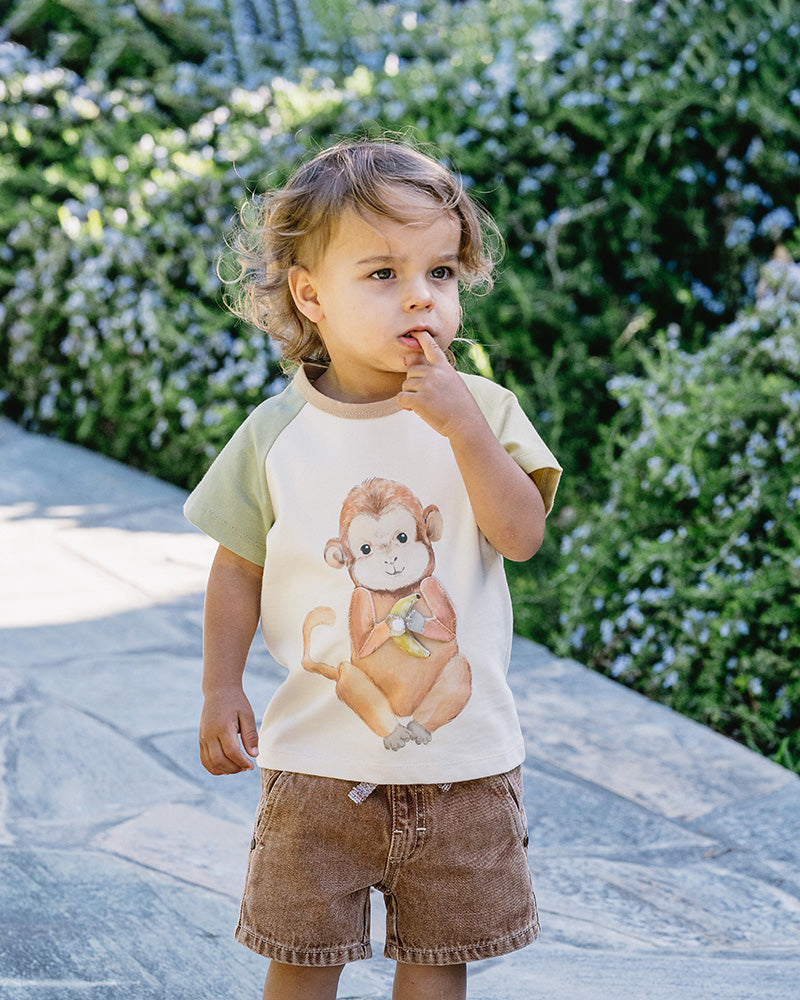 BEBE ELLIS 3D MONKEY TEE