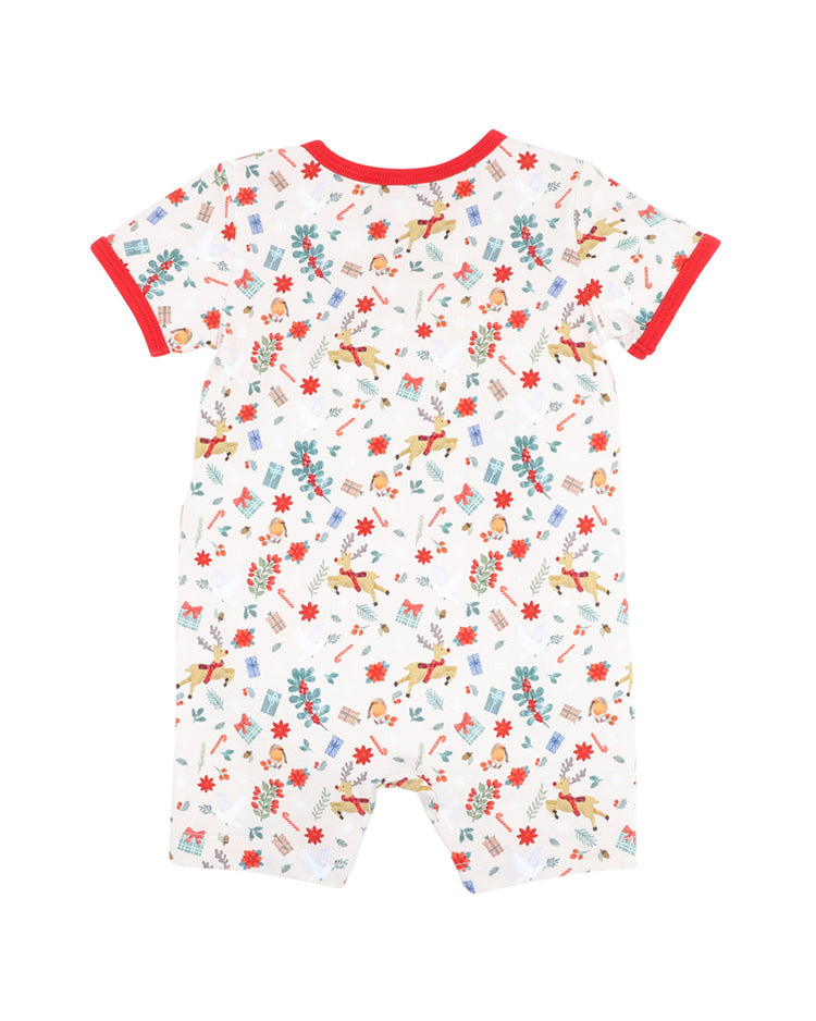 Bebe FESTIVE PRINT SS ROMPER