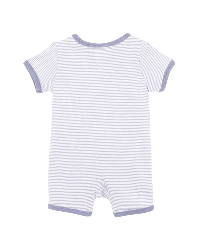 BEBE AXEL ORGANIC STRIPE  SS  ZIPSUIT
