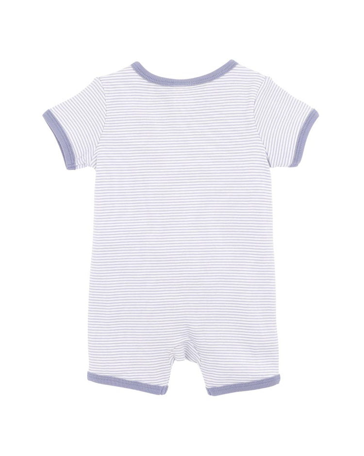 BEBE AXEL ORGANIC STRIPE  SS  ZIPSUIT