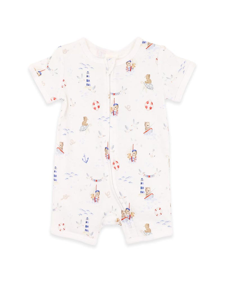 BEBE AXEL PRINT ORGANIC SS ZIPSUIT