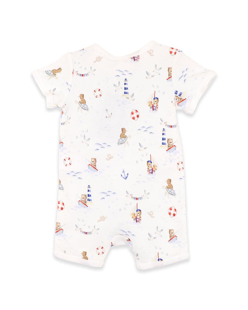 BEBE AXEL PRINT ORGANIC SS ZIPSUIT