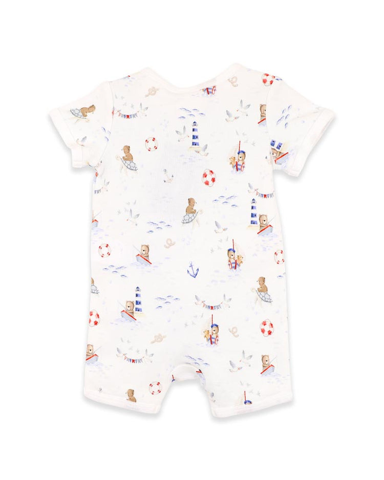 BEBE AXEL PRINT ORGANIC SS ZIPSUIT