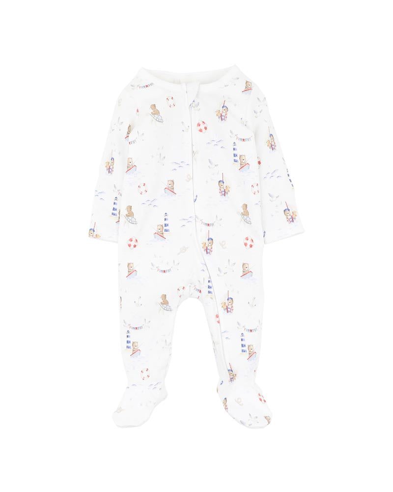 BEBE AXEL ORGANIC PRINT LS ZIPSUIT
