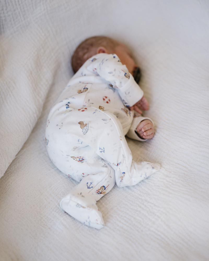BEBE AXEL ORGANIC PRINT LS ZIPSUIT