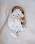 BEBE AXEL ORGANIC PRINT LS ZIPSUIT