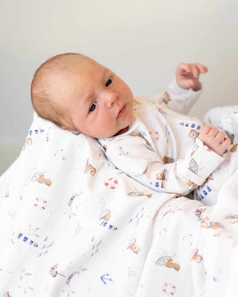 BEBE AXEL ORGANIC PRINT LS ZIPSUIT