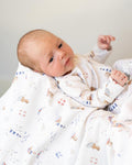 BEBE AXEL ORGANIC PRINT LS ZIPSUIT