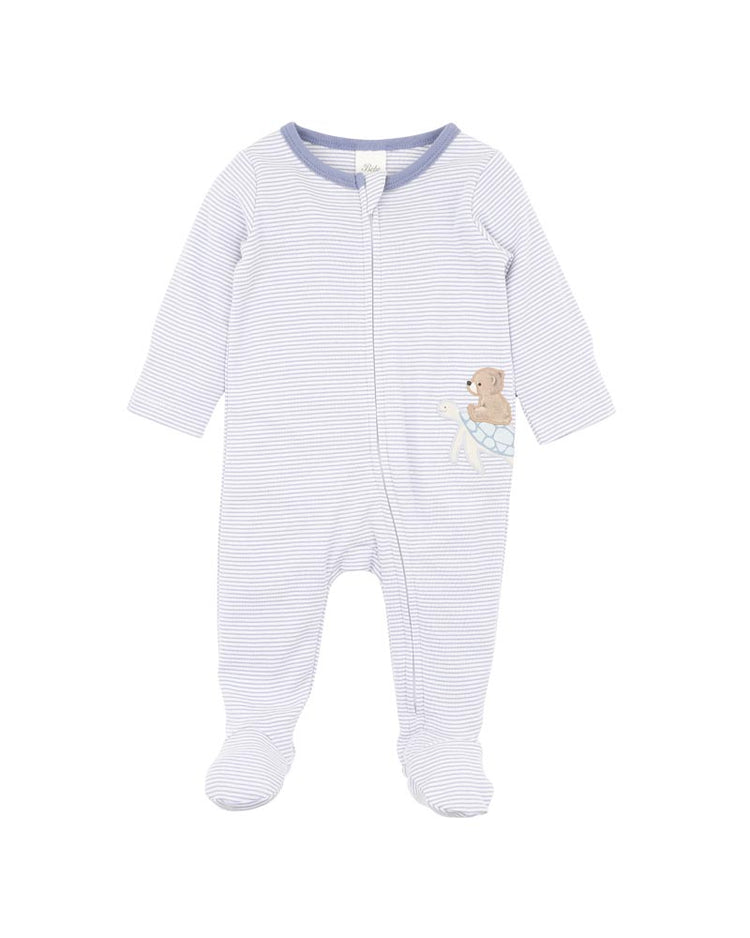 BEBE AXEL STRIPE ORGANIC LS  ZIPSUIT